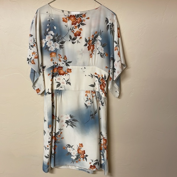 Anthropologie Anna Sui Jonquil Sky Floral Silk Dress 8 - Picture 3 of 8